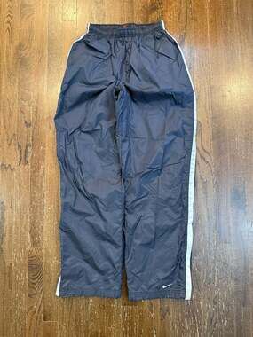 90’s Nike Track Pants Mens M Blue Mesh Lined Striped Windbreaker
